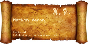 Markon Veron névjegykártya